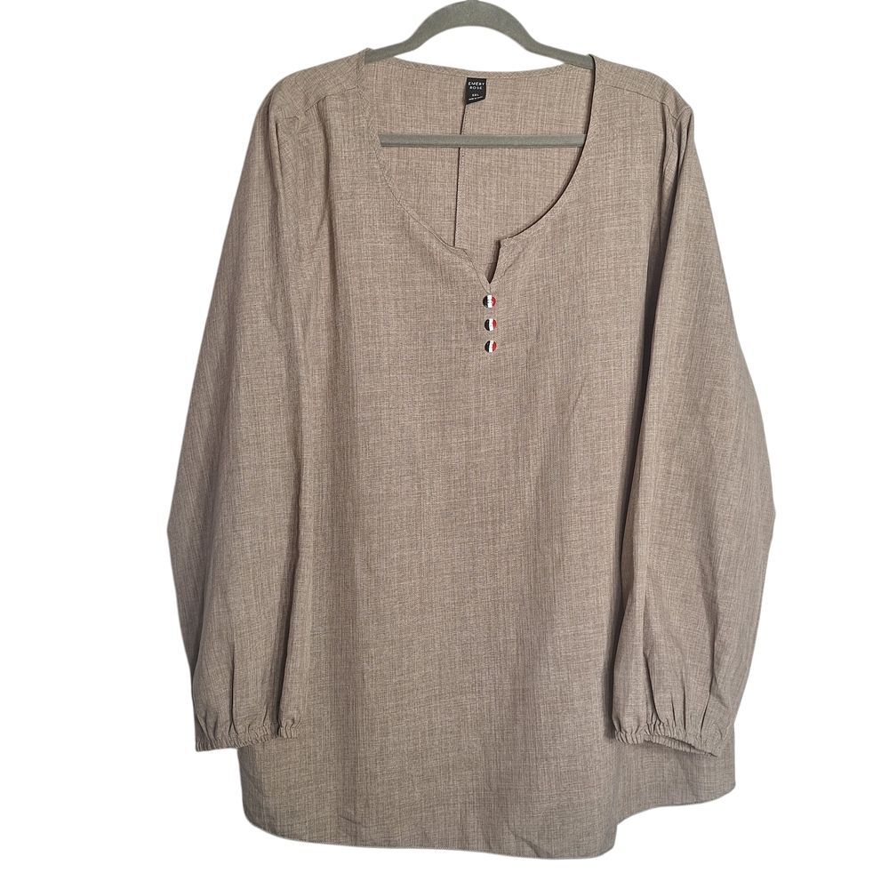Emery Rose Blouse Long Sleeve Lightweight Size 5X Womens